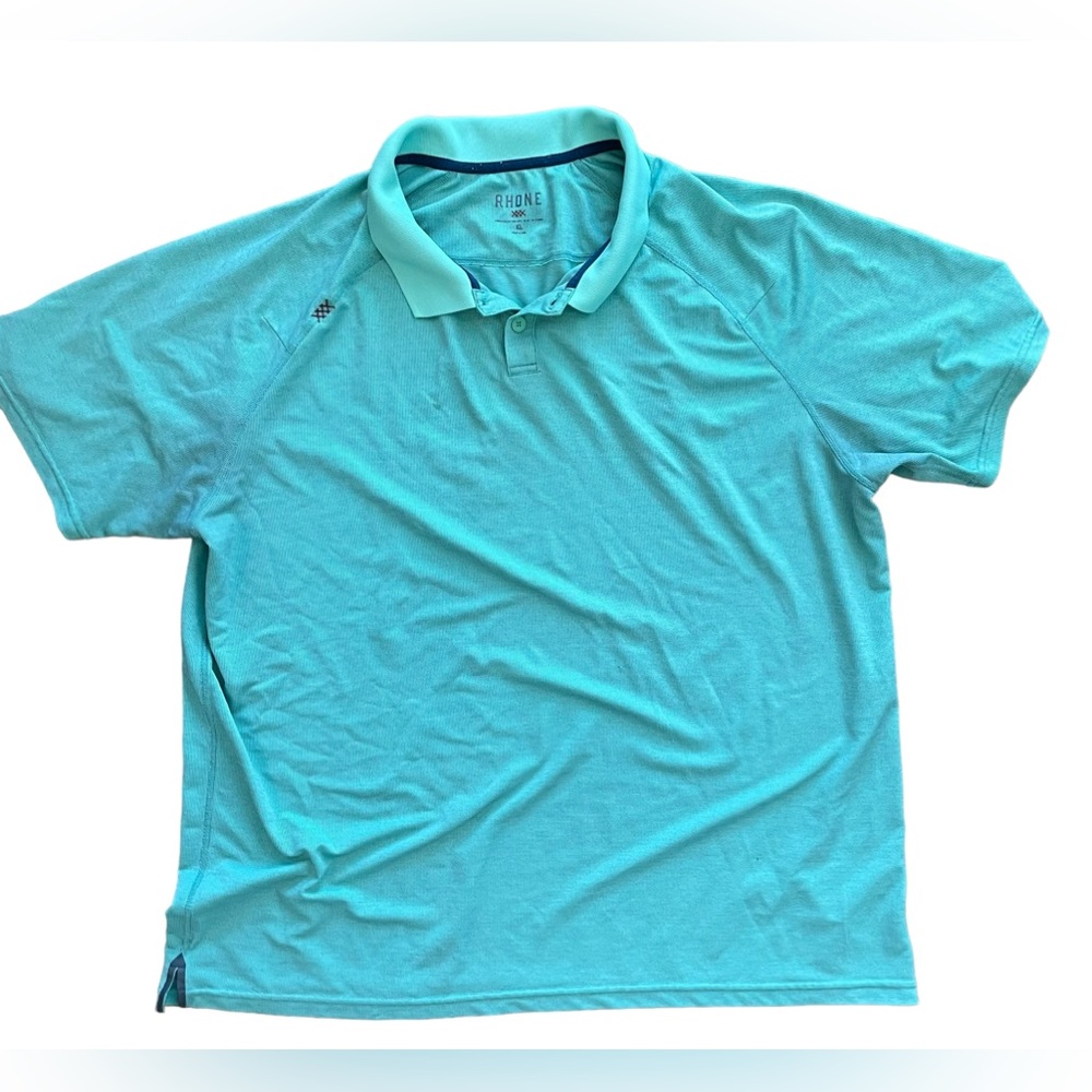 Rhone Polo Shirt Mens Large Mint Pique Commuter Stretch‎ Short Sleeve XL Golf